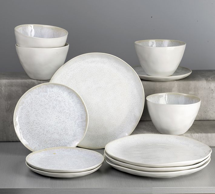 Nico Stoneware Reactive Glaze 12 -Piece Dinnerware Set Pottery Barn