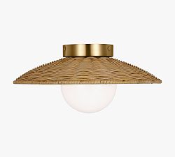 Soleil Rattan Flush Mount (13&quot;)