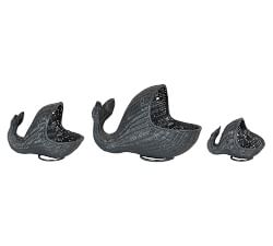 Decorative Woven Whale Baskets, Set of 3