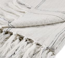 Villena Handmade Ivory Fringe Throw