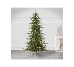 LED Lit Faux Natural Cut Layered Fairfield Pine Tree