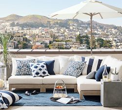 Sunbrella® Dottie Jacquard Outdoor Pillow