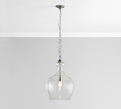 Open Box: Flynn Recycled Glass Pendant, Large 17" Diam. - Nickel