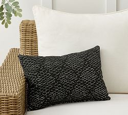 Open Box: Margot Diamond Outdoor Performance Lumbar Pillow, 14&quot; x 20&quot; - Domino