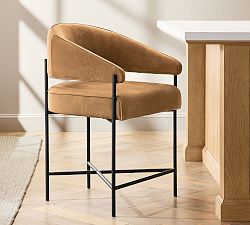 Baldwin Leather Metal Stool