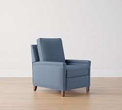 Open Box: Tyler Square Arm Upholstered Tall Recliner without Nailheads, 42&quot; - Brushed Crossweave Navy