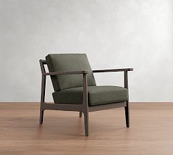Open Box: Cody Chair - Performance Slub Weave Moss, Drifted Black