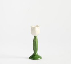 Carved Tulip Candle Holder