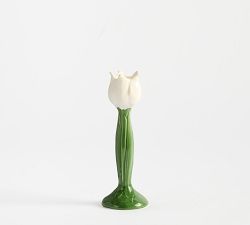 Carved Tulip Candle Holder