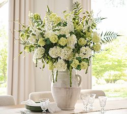 Faux Hydrangea and Fern Elevated Bundle
