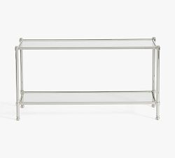 Open Box: Everson Glass Console Table (58.5&quot;) - Polished Nickel