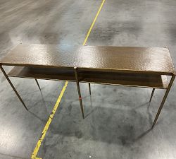 Open Box: Naini Metal Console Table, 68.5&quot; - Antique Brass