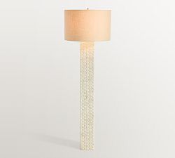 Lila Woven Bone Inlay Floor Lamp (58")