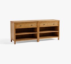 Channing Cane Storage Shelf Console (72")