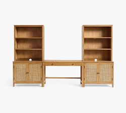 Channing Cane Storage Cabinet Desk (120")
