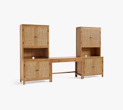 Channing Cane Storage Cabinet Desk (120")