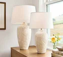 Textured Earthenware Ceramic Table Lamp (25"-29")