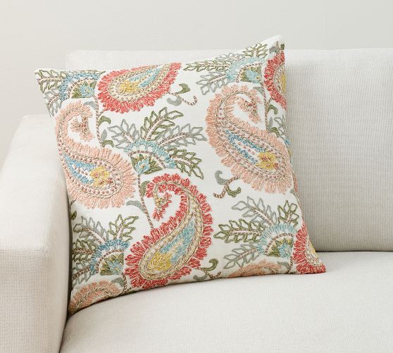 Calloway Paisley Embroidered Pillow