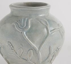 Floral Dusty Blue Vase
