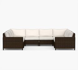 Torrey Wicker Square Arm 8-Piece U-Shaped Sectional (131")