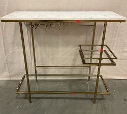 Open Box: Delaney Marble Bar Console (34&quot;) - Brass