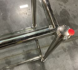 Open Box: Everson Glass Console Table (58.5&quot;) - Polished Nickel