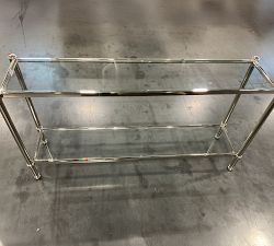 Open Box: Everson Glass Console Table (58.5&quot;) - Polished Nickel