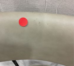 Open Box: Maison Leather Counter Stool (24&quot;) - Statesville Pebble, Antique Bronze Legs