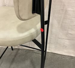 Open Box: Maison Leather Counter Stool (24&quot;) - Statesville Pebble, Antique Bronze Legs