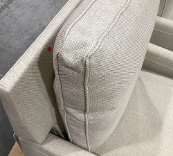 Open Box: Tyler Square Arm Tall Recliner without Nailheads, 42&quot; - Performance Chateau Basketweave Oatmeal - Espresso Legs