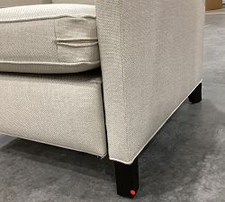 Open Box: Tyler Square Arm Tall Recliner without Nailheads, 42&quot; - Performance Chateau Basketweave Oatmeal - Espresso Legs