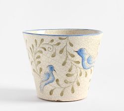 Handcrafted Bird Print Cachepots