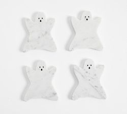 Figural Ghost Marble Coasters - Set of 4