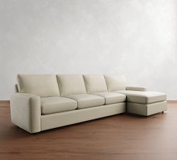 Pearce Modern Square Arm Chaise Sectional (102"&ndash;132")