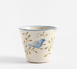 Handcrafted Bird Print Cachepots