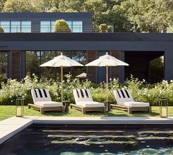 6' Round Outdoor Patio Umbrella &ndash; Teak Tilt Frame&#8203;