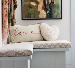 Cozy Teddy Faux Fur Heart Shaped Pillow