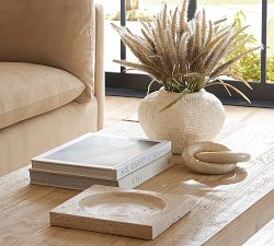 Handcrafted Travertine Tray