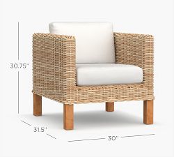 Huntington Petite Square-Arm Outdoor Lounge Chair