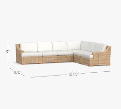 Huntington Wicker 6-Piece Slope Arm Outdoor Sectional (128")