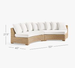 Huntington Wicker Rounded Outdoor Sectional (137")