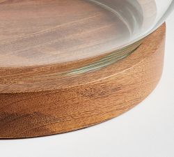 Sherbourne Wood Base Hurricane Candle Holder