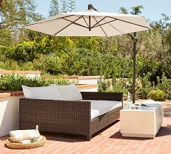 10' Round Cantilever Outdoor Patio Umbrella - Rustproof&#160;Aluminum Frame with Base