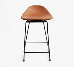 Brenner Leather Swivel Counter Stool