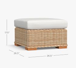 Huntington  Wicker Outdoor Ottoman (27")