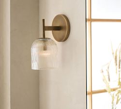 Cooper Ribbed Glass Sconce (9&quot;)