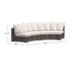 Huntington Wicker Rounded Outdoor Sectional (137")