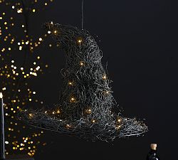 Lit Hanging Witches Hat