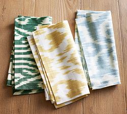 Ava Ikat Print Organic Cotton Napkins - Set of 4