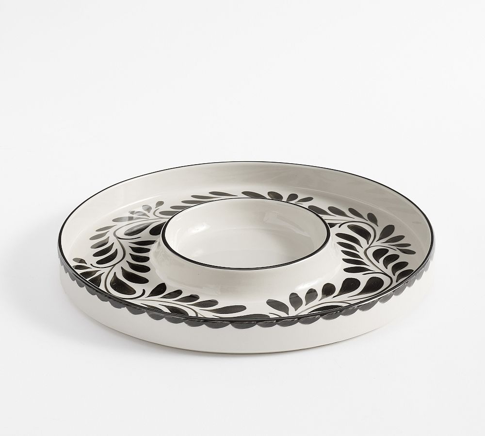 Puebla Porcelain Chip & Dip Server